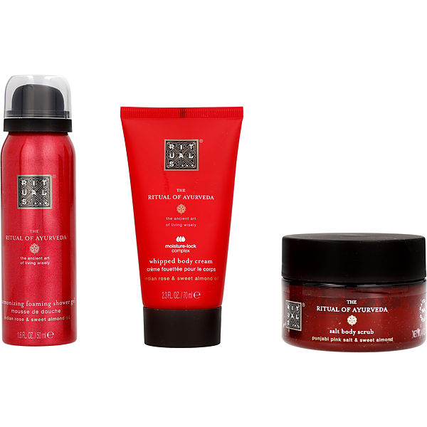 Rituals by Rituals, The Ritual Of Ayurveda Set: Foaming Shower Gel 1.7oz + Body Cream 2.3oz + Body Scrub 4.2oz --3pcs