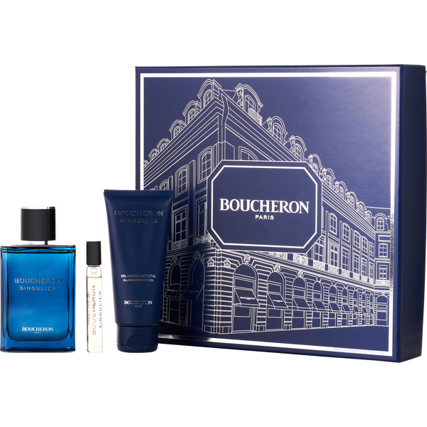 Boucheron Singulier by Boucheron, Eau De Parfum Spray 3.4 oz & All Over Shower Gel 3.4 oz & Eau De Parfum 0.24 oz Mini