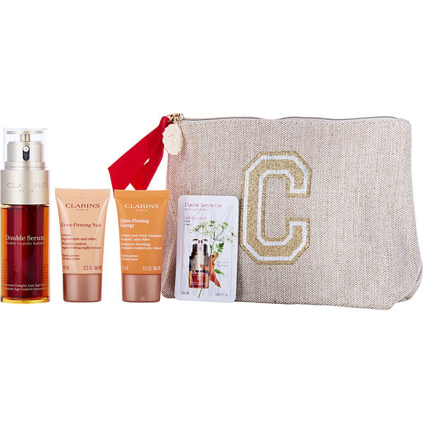 Clarins Double Serum Beauty Set with Pouch - 4pc | FragranceNet.com®