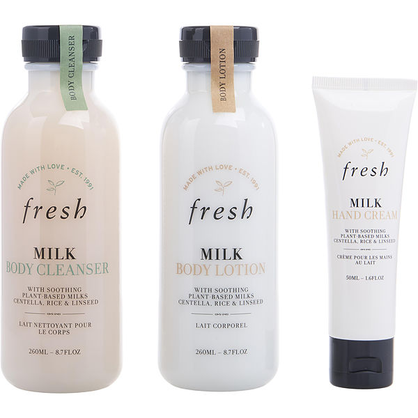 Milk Lotion 300ml 3本セット Fresh Head To Toe Nourishing Trio Set: Milk Body Cleanser 260ml