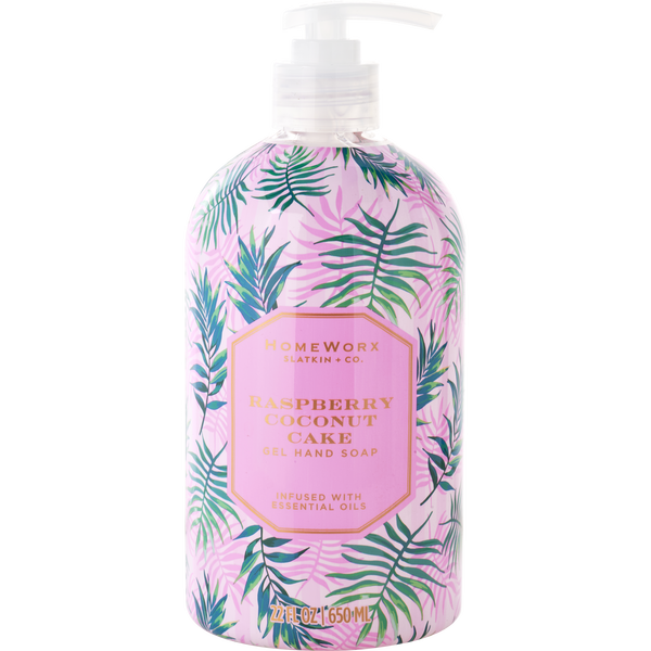 Homeworx Raspberry Coconut Cake by Slatkin + Co., Gel Hand Soap 22 oz