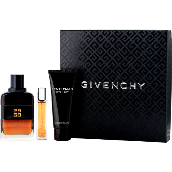 Gentleman Reserve Privee by Givenchy, Eau De Parfum Spray 3.4 oz & Shower Gel 2.5 oz & Eau De Parfum Spray 0.4 oz Mini