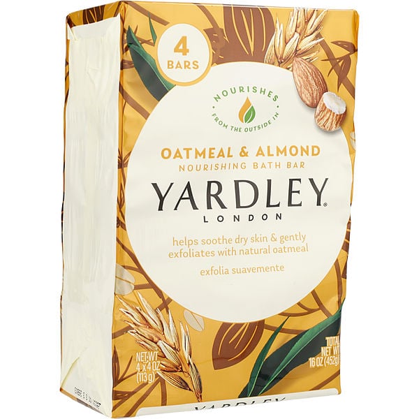 Yardley Oatmeal & Almond by Yardley, Moisturizing Bath Bar (Pack Of 4) 4 oz