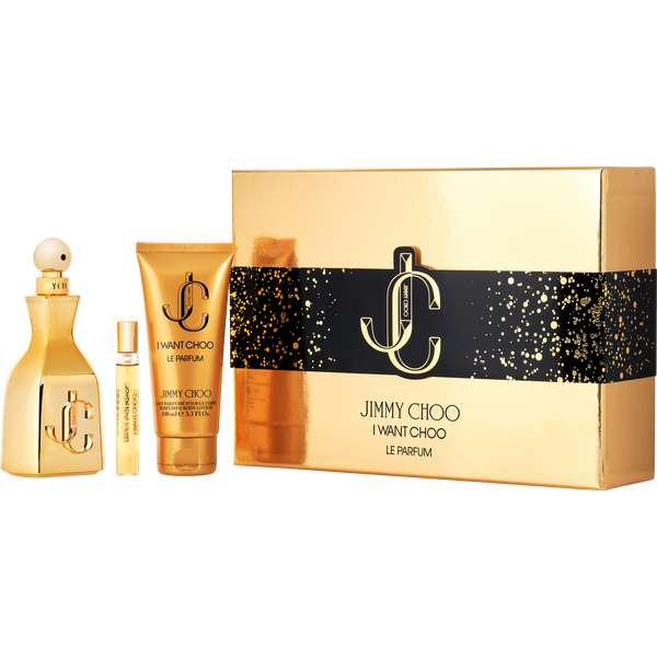 Jimmy Choo I Want Choo Le Parfum by Jimmy Choo, Parfum Spray 3.3 oz & Body Lotion 3.3 oz & Parfum Spray 0.25 oz Mini