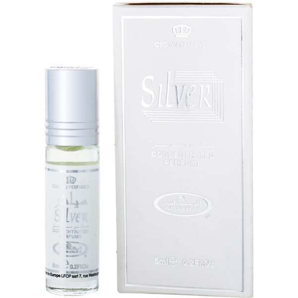 Al Rehab Silver by Al Rehab, Concentrated Perfume Roll On Oil 0.2 oz