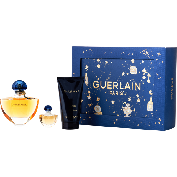 Shalimar by Guerlain, Eau De Parfum Spray 1.7 oz & Body Lotion 2.5 oz & Eau De Parfum 0.17 oz Mini