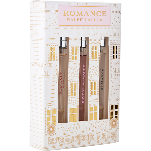 Ralph Lauren Variety by Ralph Lauren, 3 Piece Womens Variety With Romance Parfum & Romance Intense Eau De Parfum & Beyond Romance Eau De Parfum And All Are Spray 0.33 oz Minis