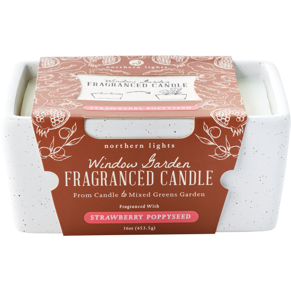 Window Garden Strawberry Poppyseed by Northern Lights, Fragranced Candle 16 oz