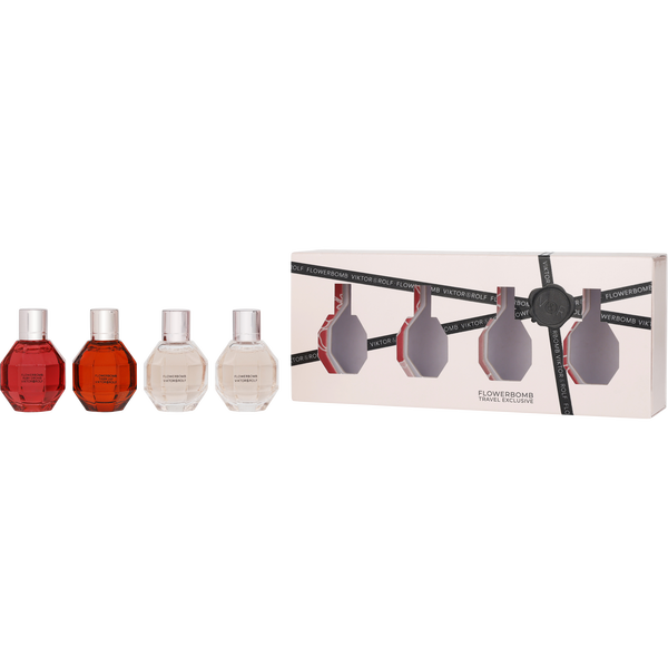 Viktor & Rolf Variety by Viktor & Rolf, 4 Piece Mini Variety With 2 X Flowerbomb & Flowerbomb Ruby Orchid & Flowerbomb Tiger Lily And All Are Travel 0.25 oz Mini