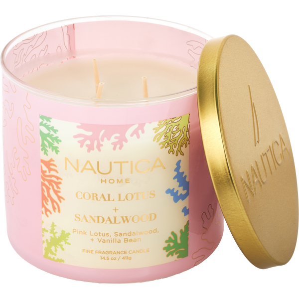 Nautica Coral Lotus Sandalwood by Nautica, Scented Candle 14.5 oz