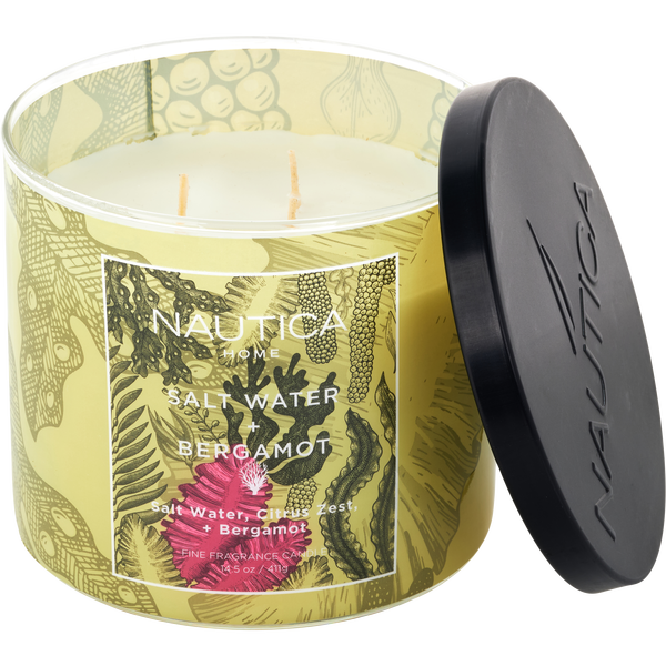 Nautica Saltwater Bergamot by Nautica, Scented Candle 14.5 oz