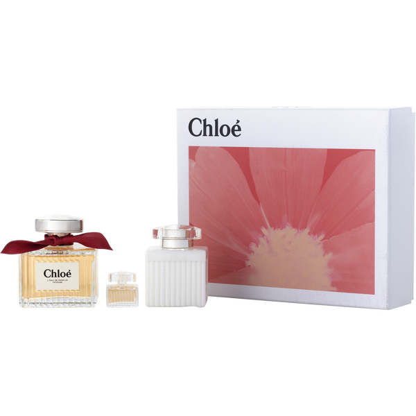 Chloe L'Eau De Parfum Intense by Chloe, Eau De Parfum Intense Refillable Spray 3.3 oz & Body Lotion 3.3 oz & Eau De Parfum 0.16 oz Mini