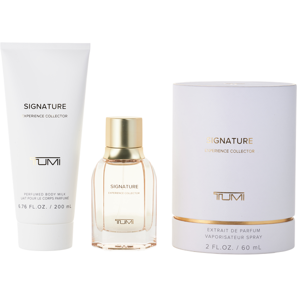 Tumi Signature by Tumi, Extrait De Parfum Spray 2 oz & Body Milk 6.8 oz (Experience Collection)
