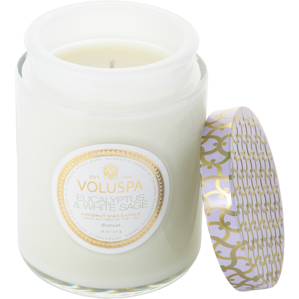 Voluspa Eucalyptus & White Sage by Voluspa, Large Jar Candle 18 oz