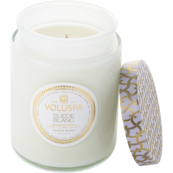 Voluspa Suede Blanc by Voluspa, Large Jar Candle 18 oz