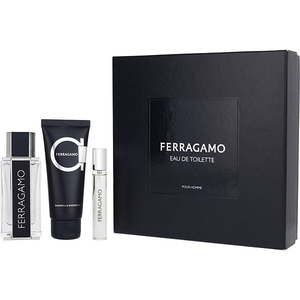 Salvatore Ferragamo アロマキャンドル 2個セット　本革ケース Ferragamo - 3pc Bergamot Leather Cologne Set for Men