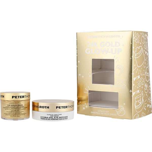 Peter Thomas Roth by Peter Thomas Roth, 24k Gold Glow-Up Kit: 24k Gold Mask Pure Luxury Lift & Firm 50ml + 24k Gold Hydra-Gel Eye Patches 15pairs --2pcs