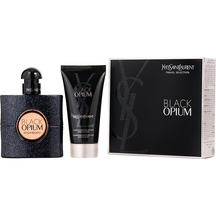 Black Opium Eau De Parfum Spray 1.6 oz & Shimmering Body Lotion 1.7 oz