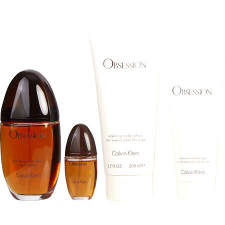 Calvin Klein Obsession Eau de parfum spray 3.4 oz & BODY LOTION 6.7 oz & SHOWER GEL 3.4 oz & Eau de parfum spray 0.5 oz MINI for women