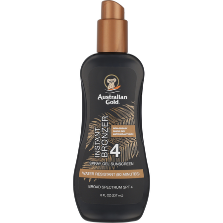 Australian Gold by Australian Gold Spray Gel Sunscreen Broad Spectrum SPF 4 with Instant Bronzer -237ml/8OZ for women