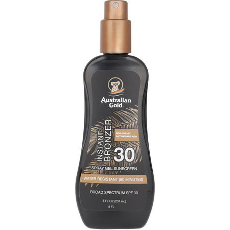 Australian Gold by Australian Gold Spray Gel Sunscreen Broad Spectrum SPF 30 with Instant Bronzer -237ml/8OZ for women