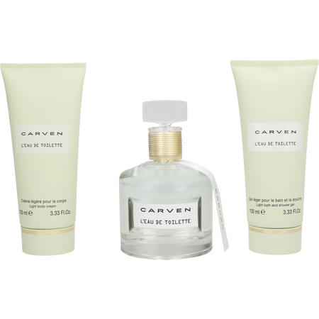 Carven L'Eau de toilette EDT spray 3.3 oz & BODY CREAM 3.3 oz & SHOWER GEL 3.3 oz for women