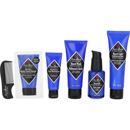 Jack Black by Jack Black Beard Grooming Kit: Beard Wash 1.5 oz + Beard Lube Conditioning Shave 1.5 oz + Beard Oil 1 oz + Beard Comb-4 pcs for men