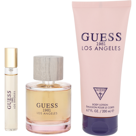 Guess 1981 Los Angeles EDT spray 3.4 oz & BODY LOTION 6.7 oz & EDT TRAVEL spray 0.5 oz for women