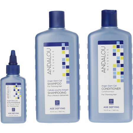 Andalou Naturals by Andalou Naturals ARGAN STEM CELL AGE DEFYING 3 STEP SYSTEM KIT: SHAMPOO 11.5 oz & CONDITIONER 11.5 oz & SCALP INTENSIVE 2.1 oz for unisex
