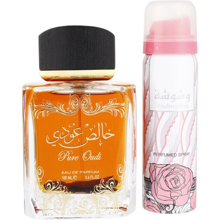 Lattafa Pure Oudi Eau de parfum spray 3.4 oz & DEODORANT 1.6 oz for unisex