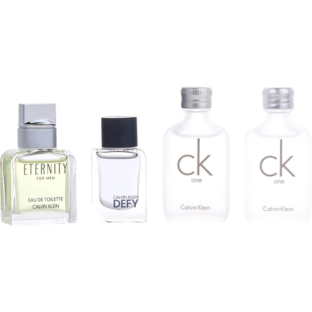 Calvin Klein Variety 4 PIECE MENS MINI VARIETY WITH ETERNITY & CK ONE X 2 & CK DEFY AND ALL ARE 0.33 oz MINI for men