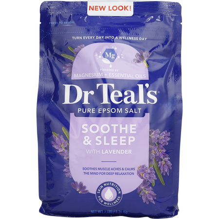 Dr. Teal's by Dr. Teal's Pure Epsom Salt Soaking Solution Soothe & Sleep with Lavender -1.36kg/48OZ for unisex
