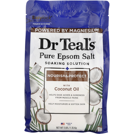 Dr. Teal's by Dr. Teal's Pure Epsom Salt Soaking Solution Nourish & Protect with Coconut Oil -1.36kg/48OZ for unisex