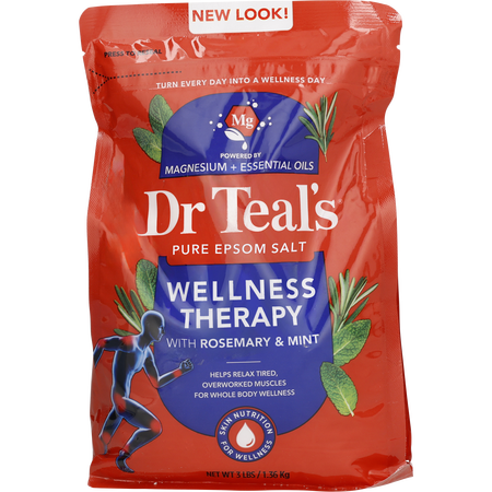 Dr. Teal's by Dr. Teal's Pure Epsom Salt Soaking Solution Wellness Therapy with Rosemary & Mint -1.36kg/48OZ for unisex