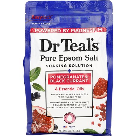 Dr. Teal's by Dr. Teal's Pure Epsom Salt Soaking Solution Pomegranate & Black Currant with Essenial Oils -1.36kg/48OZ for unisex