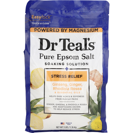 Dr. Teal's by Dr. Teal's Pure Epsom Salt Soaking Solution Stress Relief & Essential Oils -1.36kg/48OZ for unisex