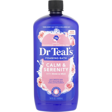 Dr. Teal's by Dr. Teal's Foaming Bath with Pure Epsom Salt Milk and Rose -1000ml/34OZ for unisex