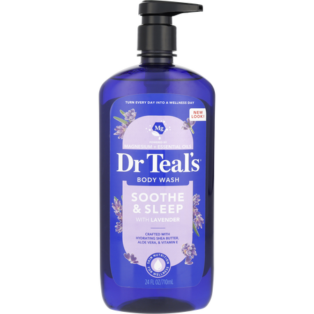 Dr. Teal's Body Wash with Pure Epsom Salt - Soothe & Sleep with Lavender -710ml/24OZ for unisex