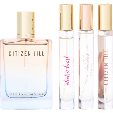 Michael Malul CITIZEN JILL Michael Malul Variety Eau de parfum spray 3.4 oz & Eau de parfum spray 0.34 oz MINI & JOIE DE VIE BLUSH Eau de parfum spray 0.34 oz MINI & ELECTRIC HEART Eau de parfum spray 0.34 oz MINI for women