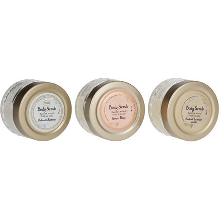 Sabon Body Scrub Trio: Green Rose + Delicate Jasmin + Patchouli Lavender Vanilla -3x60g/2OZ for women