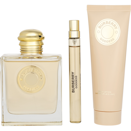 Burberry Goddess Eau de parfum spray REFILLABLE 3.3 oz & BODY LOTION 2.5 oz & Eau de parfum spray 0.33 oz MINI for women
