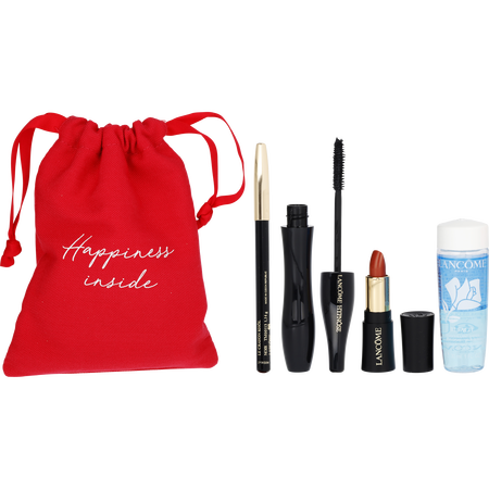 Lancome by Lancome Happiness Inside Mascara Set: Hypnose Mascara Noir + Crayon Khol Noir Pencil 1.14g + L'Absolu Shaping Cream Lipstick # 274 French Tea 1.6g + Bi-Facil I 30ml -4pcs+ Pouch for women