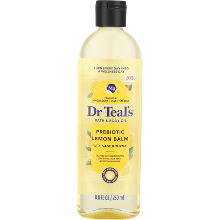 Dr. Teal's by Dr. Teal's Moisturizing Bath & Body Oil - Moisture+ Prebiotic Lemon Balm & Essential Oils -260ml/8.8OZ for unisex