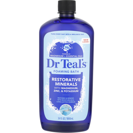 Dr. Teal's by Dr. Teal's Foaming Bath with Magnesium, Potassium & Zinc -1000ml/34OZ for unisex