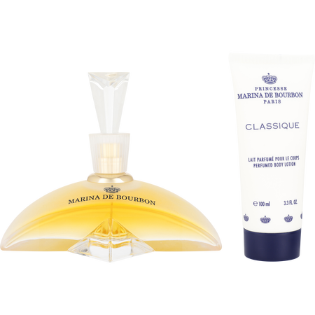 Marina De Bourbon Eau de parfum spray 3.3 oz & BODY LOTION 3.4 oz & POUCH for women