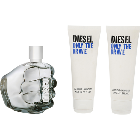 Diesel Only The Brave EDT spray 4.2 oz & SHOWER GEL 2.5 oz X 2 for men