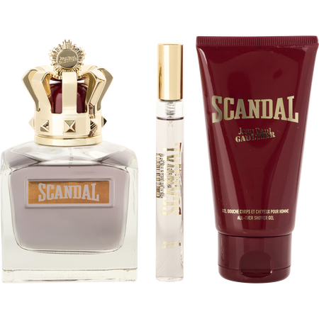 Jean Paul Gaultier Scandal Pour Homme EDT spray 3.4 oz & SHOWER GEL 2.5 oz & EDT spray 0.33 oz MINI for men