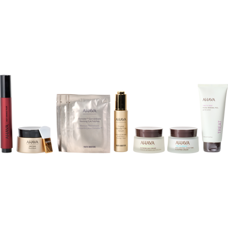 Ahava by AHAVA Countdown Kit: Time to Smooth Night Cream 50ml + Time to Treat Scrub 100ml + Mineral Mud Mask 50ml + Osmoter Eye Mask 4x4g + Apple of Sodom Wrinkle Filler 15g + Time To Revitalize Firming Cream 50ml + Crystal Osmoter Serum 30ml -7pcs+b for