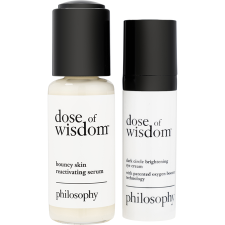 Philosophy by Philosophy Dermatologic Wisdom Set: Dose of Wisdom Bouncy Skin Reactivating Serum 30ml + Dose of Wisdom Dark Circle Brightening Eye Cream 15ml -2pcs for women