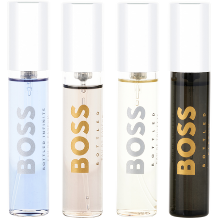 Hugo Boss Hugo Variety 4 PIECE MENS VARIETY WITH BOSS BOTTLED PARFUM & BOSS #6 EDP & BOSS BOTTLED INFINITE EDP & BOSS #6 EDT AND ALL ARE spray 0.33 oz MINIS for men